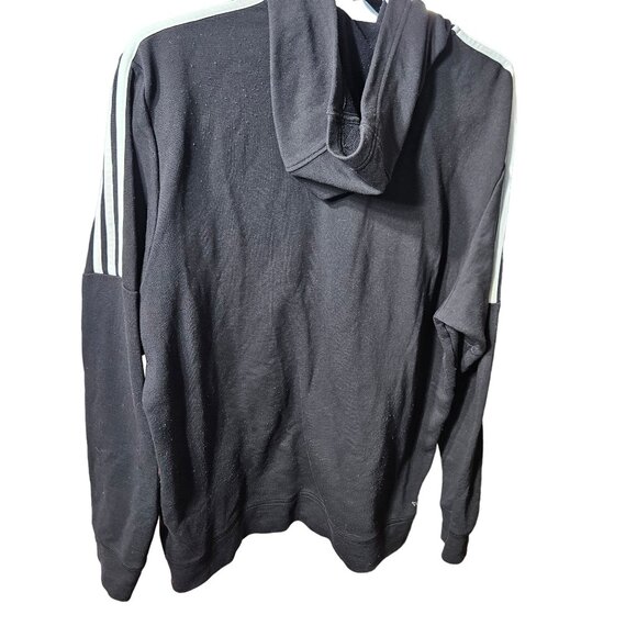 Adidas Black & White Hooded Zip-Up Sweatshirt XL - Picture 4 of 4